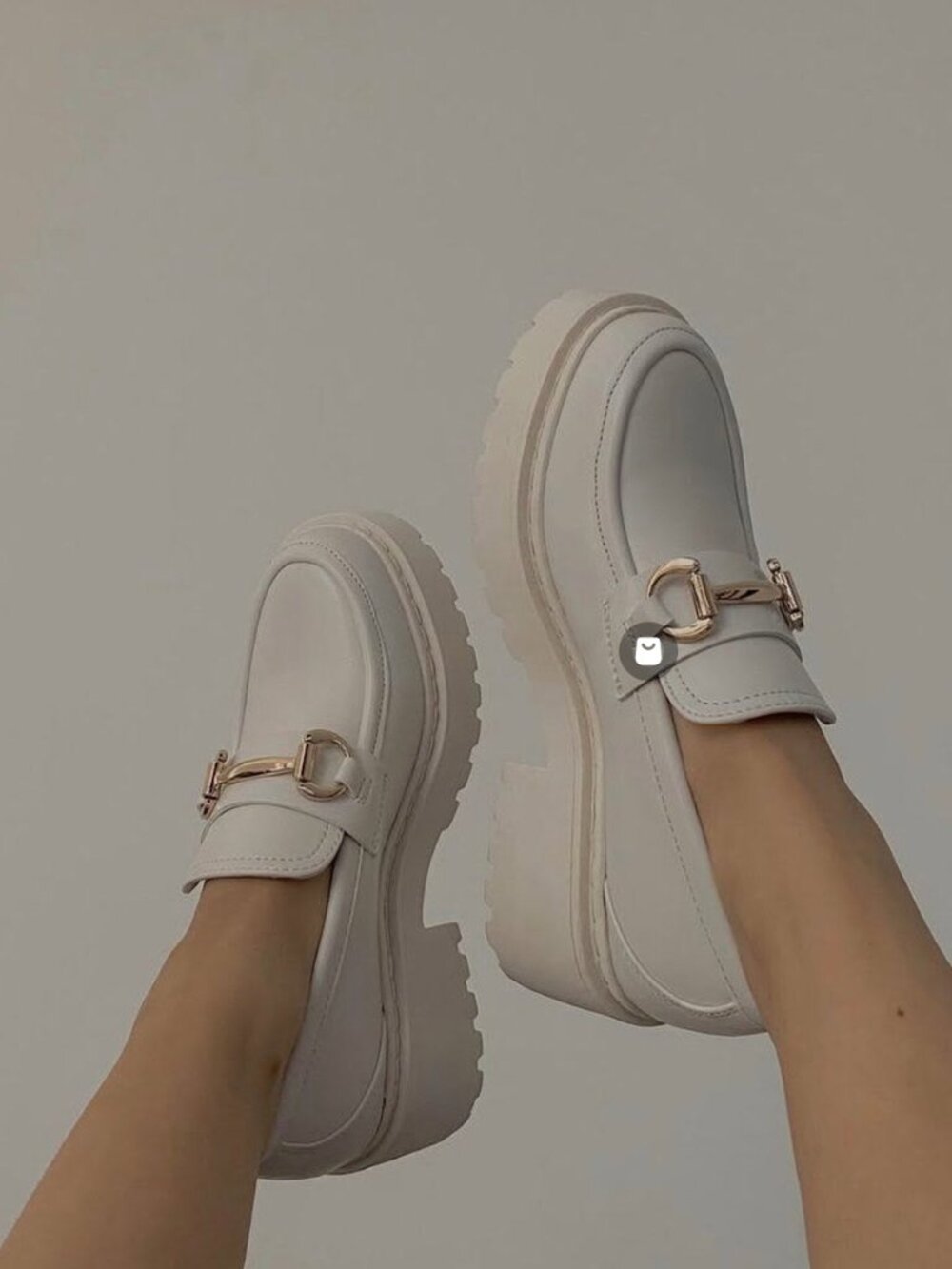 Cream loafers by Steve Madden